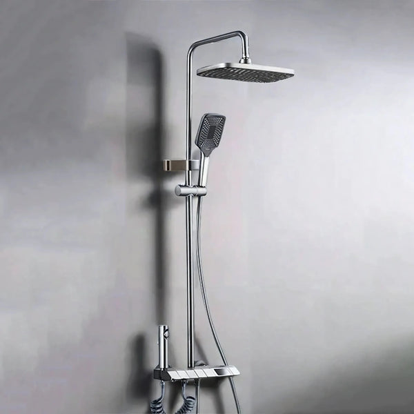 Multifunctional Rainfall Shower Set with Digital Display and Thermostat