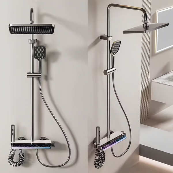 Smart LED Shower Column – Digital Display, 4-Function Control Panel